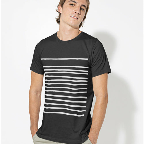 Camiseta de hombre con líneas en color negro