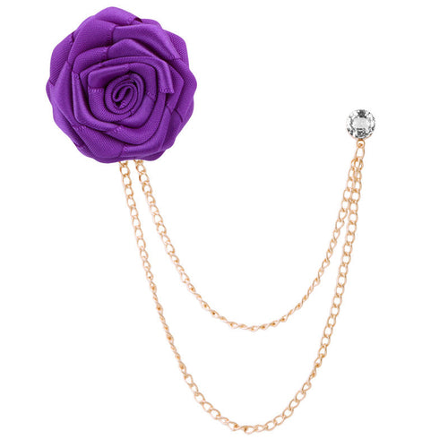 Fashion Handmade Rose Brooch Tassel Men Suit