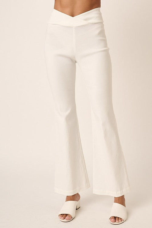 Mittoshop Surplice V Waist Flare Pants