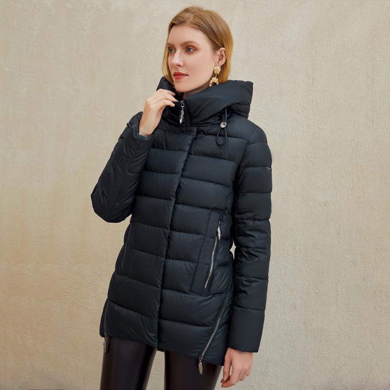 Abrigo de invierno con capucha cálido para mujer, chaqueta de mujer, chaqueta tipo parka informal