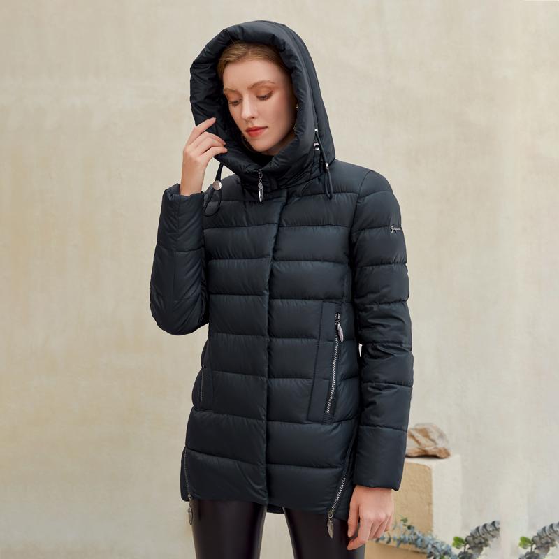 Abrigo de invierno con capucha cálido para mujer, chaqueta de mujer, chaqueta tipo parka informal