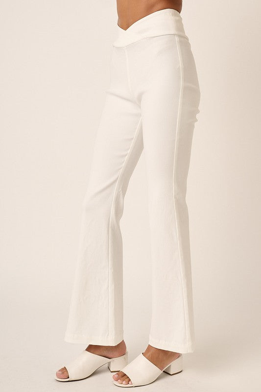 Mittoshop Surplice V Waist Flare Pants