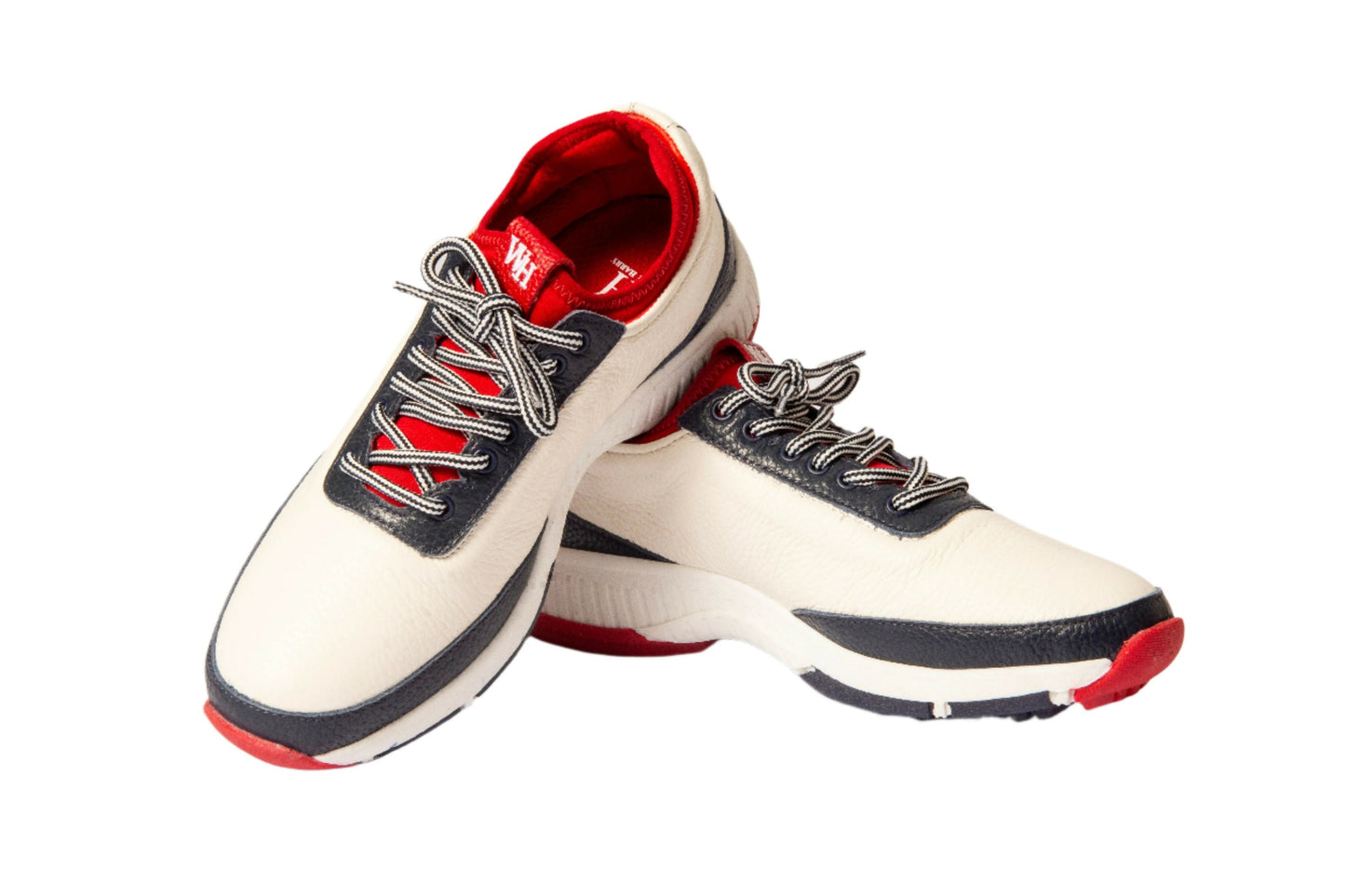 Women's Lynx Deerskin Golf Shoes in Navy & Red