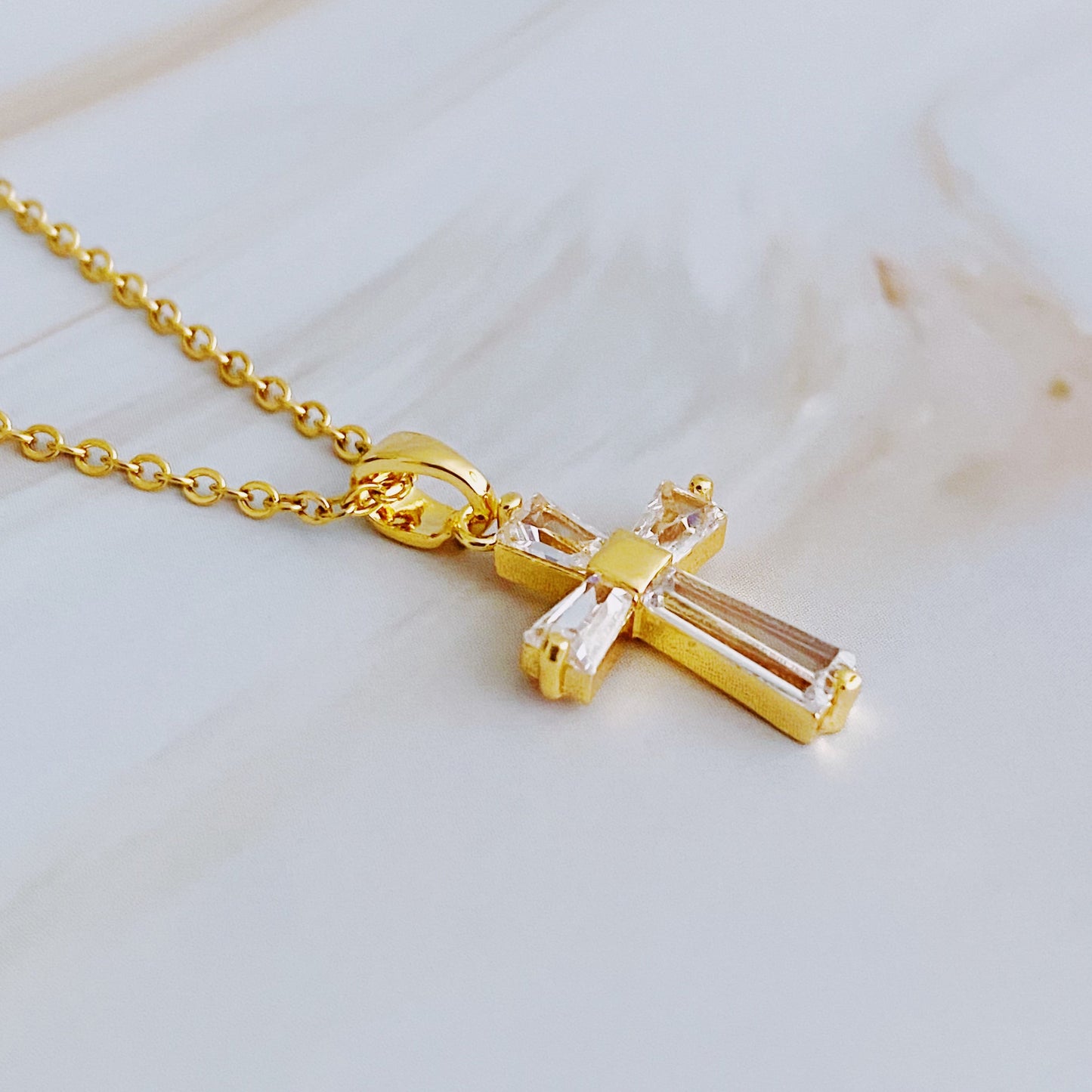 My Dear Crystal Cross Necklace