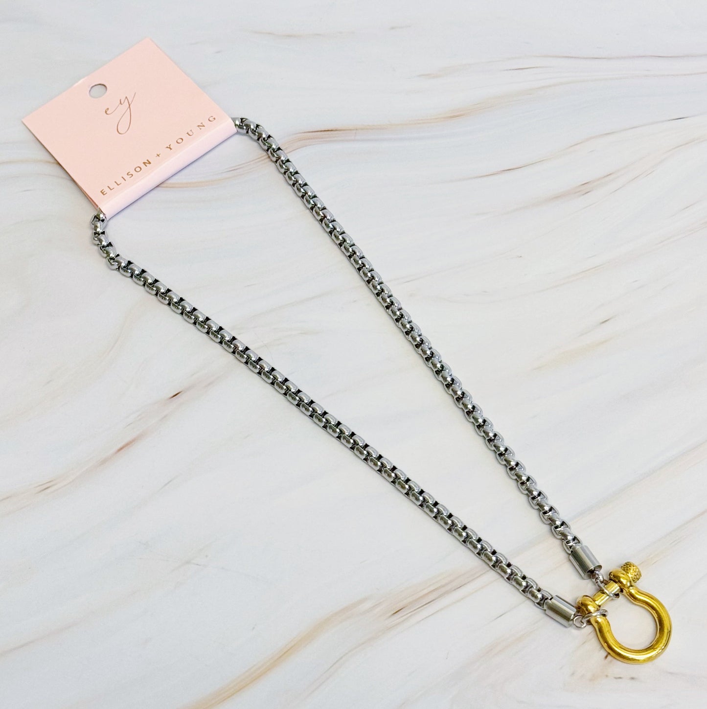 Luxe Pendant Box Chain Necklace