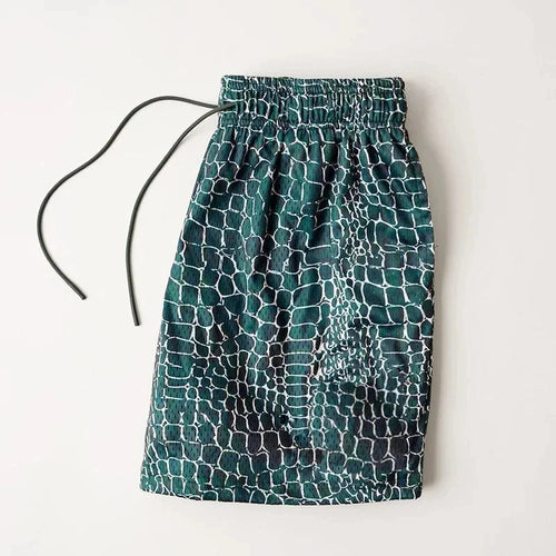 Pantalones cortos de playa con estampado de serpiente para hombre