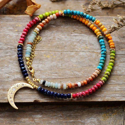 Collar de luna de los 7 chakras