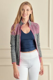 Chaqueta con media cremallera y agujeros para los pulgares para mujer, sin costuras, ideal para el otoño