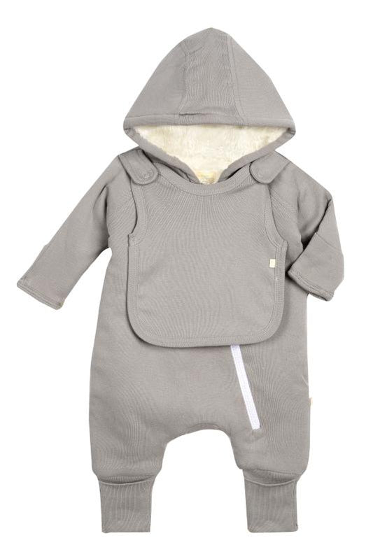 Mono + babero Smart Cuddly - Gris