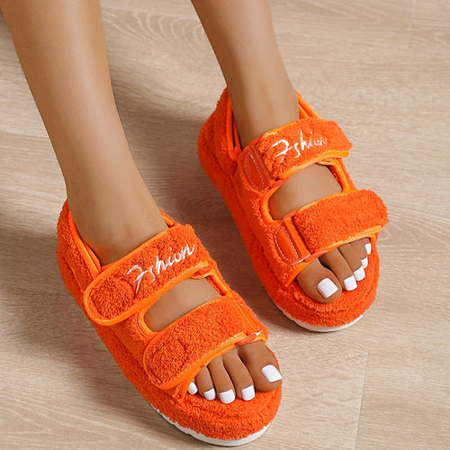 Sandalias informales de suela gruesa para mujer, color verde, naranja, negro y azul 