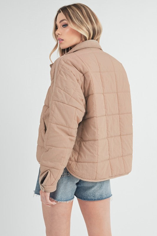 Aemi + Co Quilted Zip Up Puffer Jacket