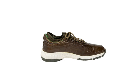 Zapatos de golf de piel de avestruz para hombre en color oliva Eagle