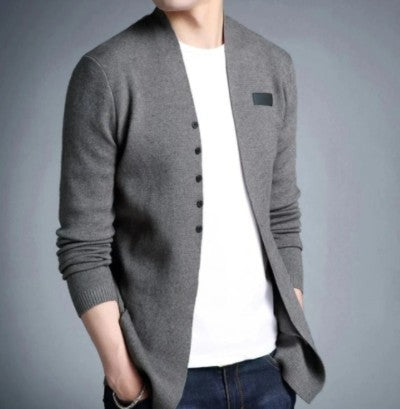 Mens Slim Fit Cardigan with Button Design