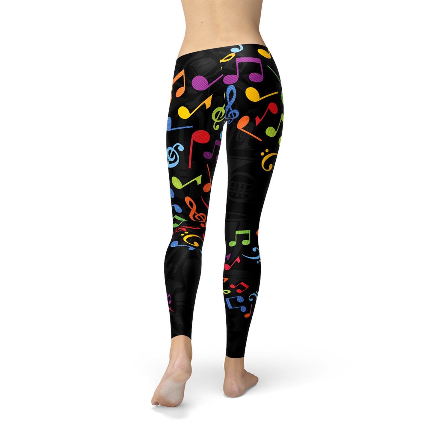 Leggings con notas musicales de colores para mujer