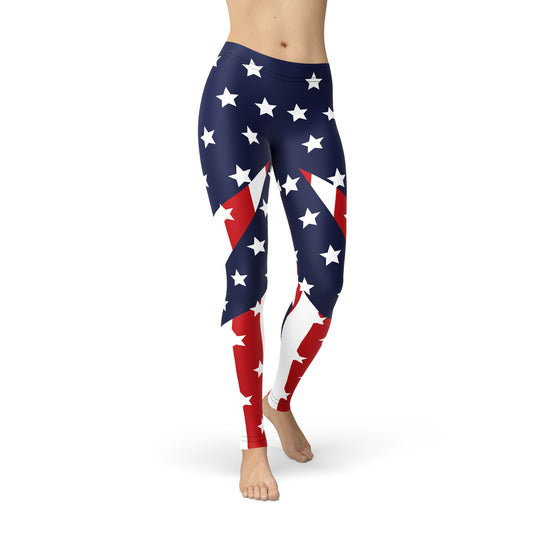 Leggings con la bandera estadounidense para mujer