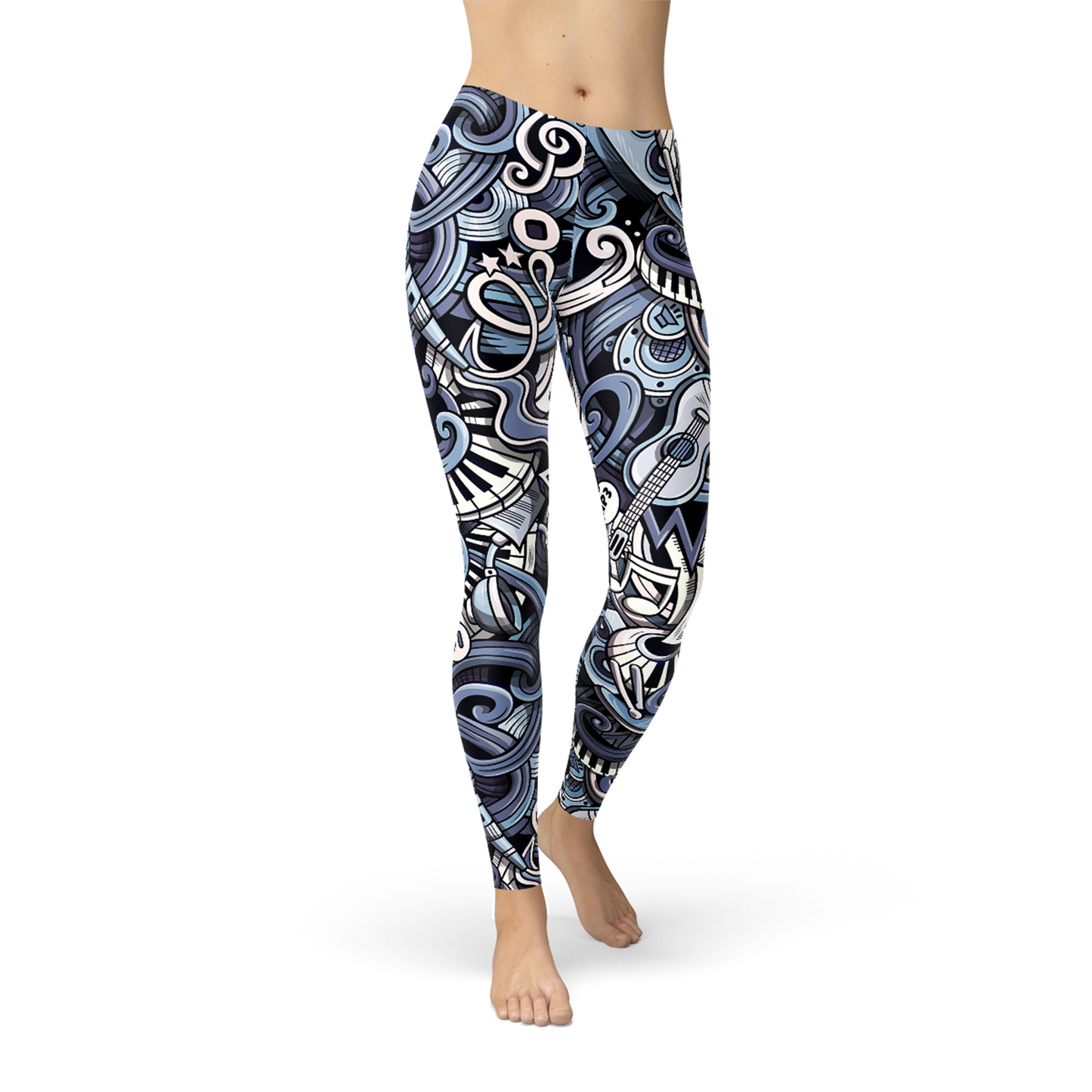 Leggings azules con música para mujer