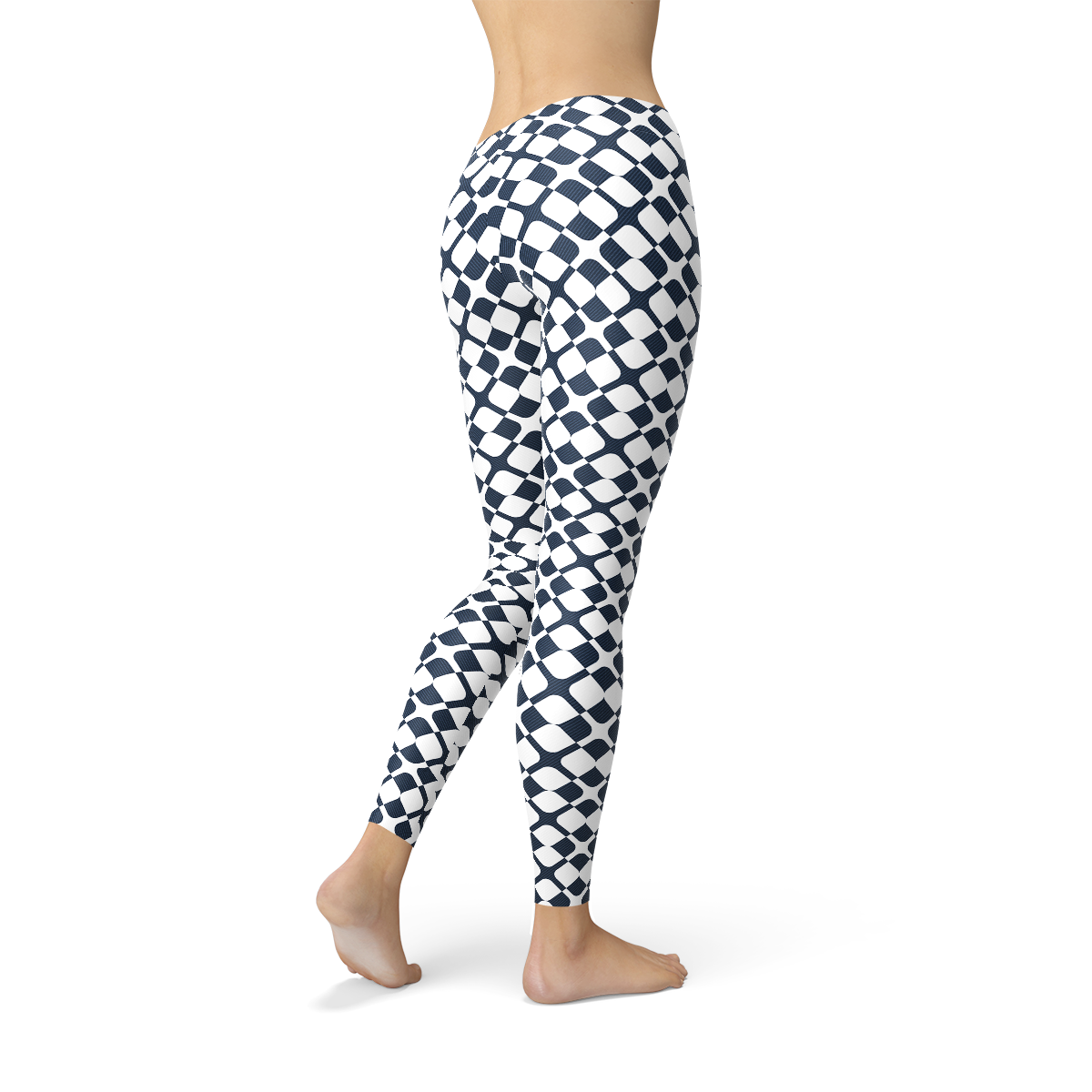 Leggings con mosaicos geométricos azules para mujer