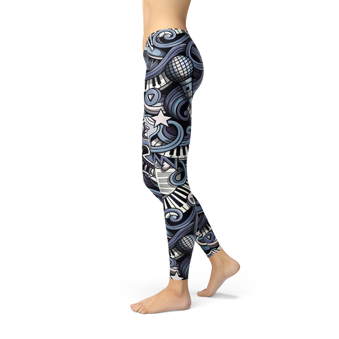 Leggings azules con música para mujer