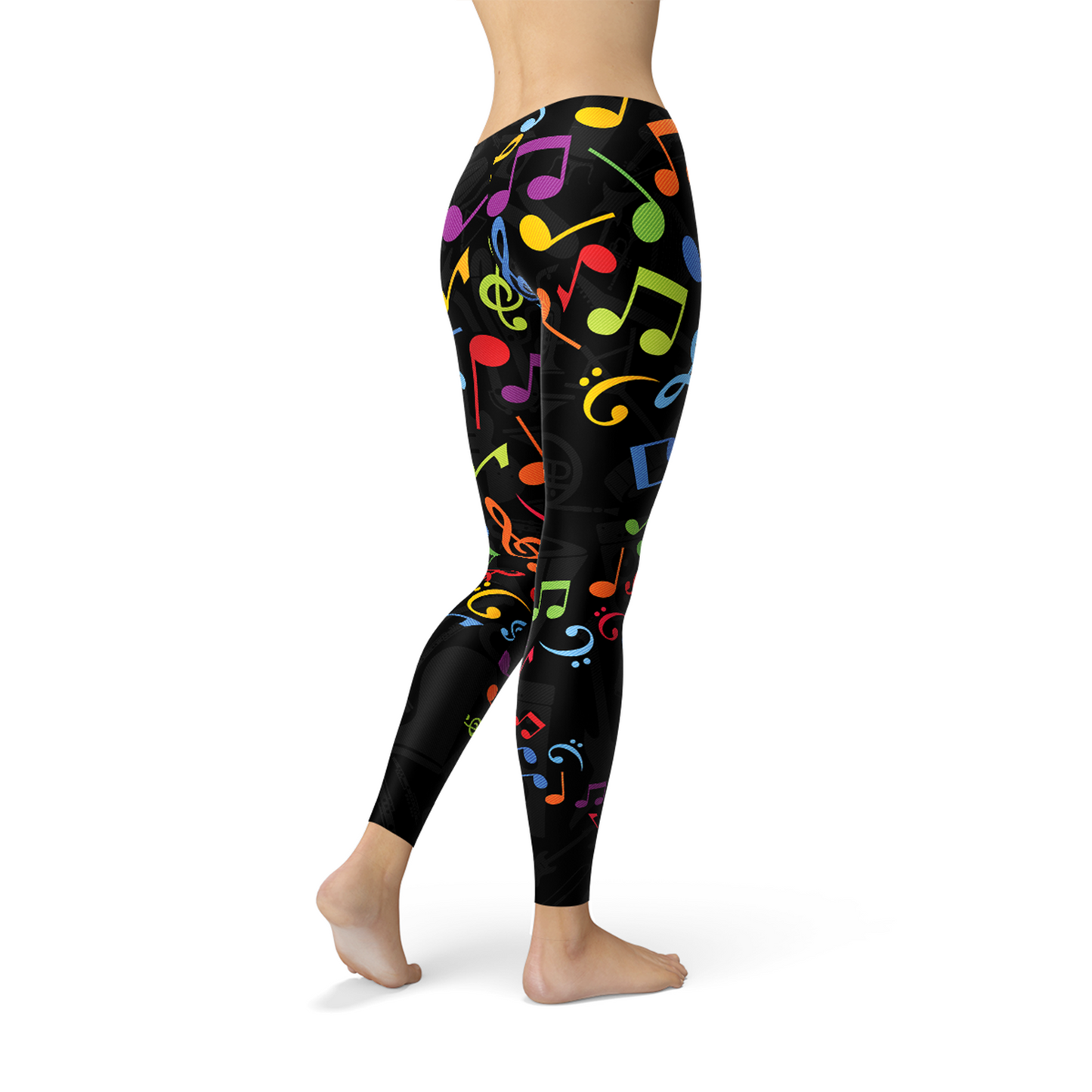 Leggings con notas musicales de colores para mujer