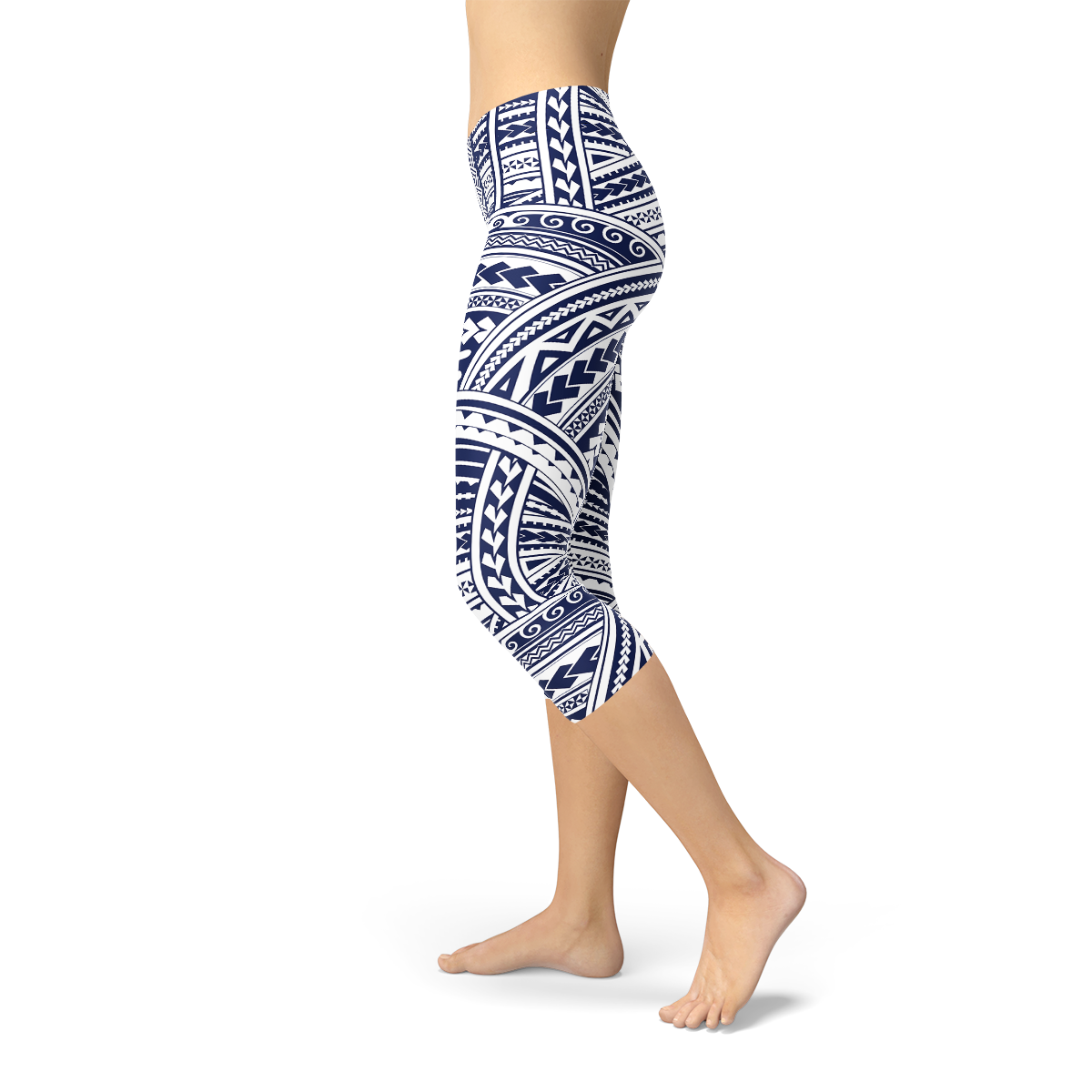 Leggings capri con tatuajes maoríes polinesios