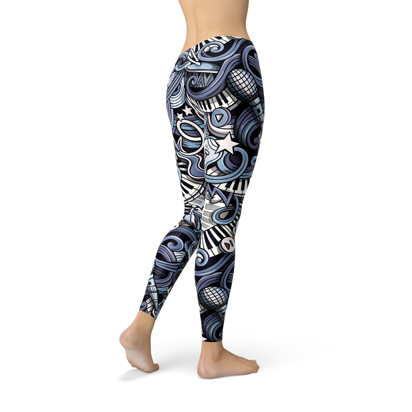 Leggings azules con música para mujer