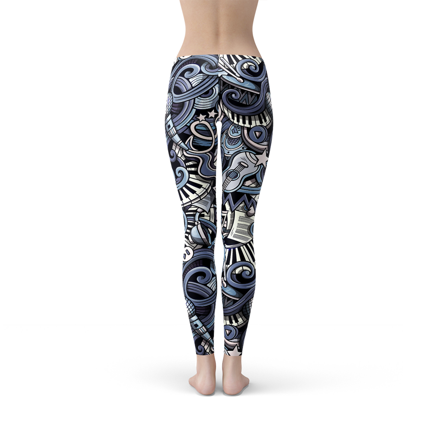 Leggings azules con música para mujer