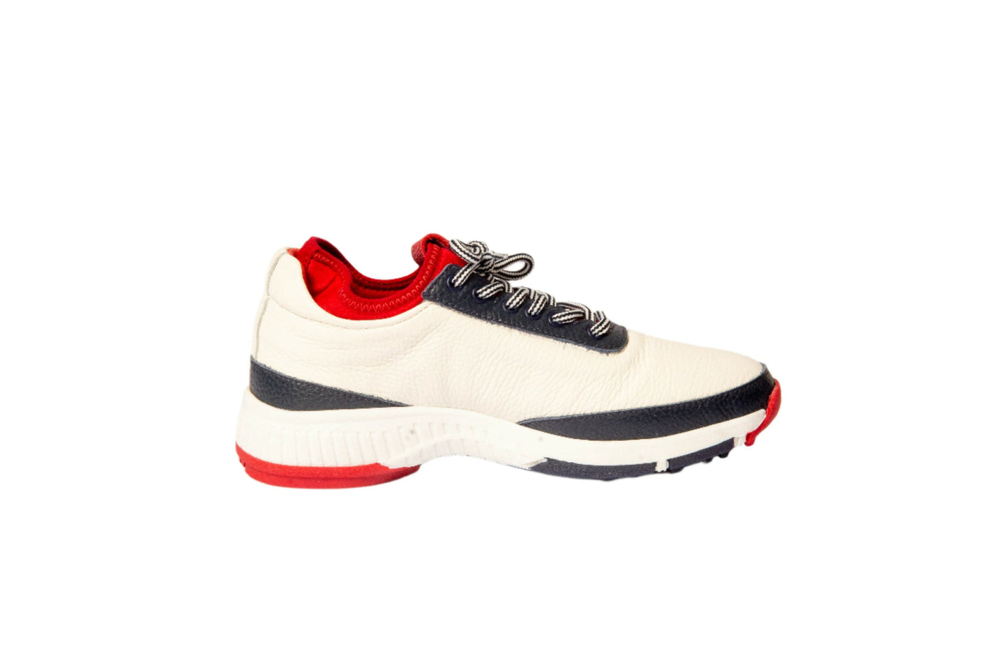 Women's Lynx Deerskin Golf Shoes in Navy & Red