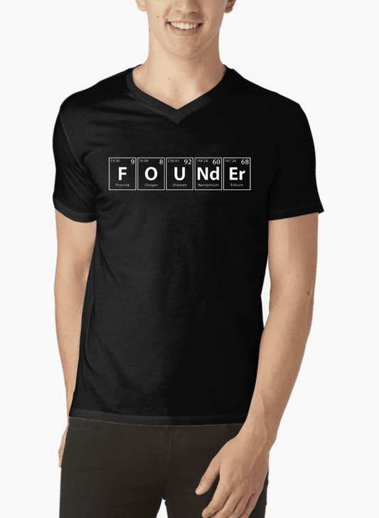 Camiseta de cuello en V de Founder