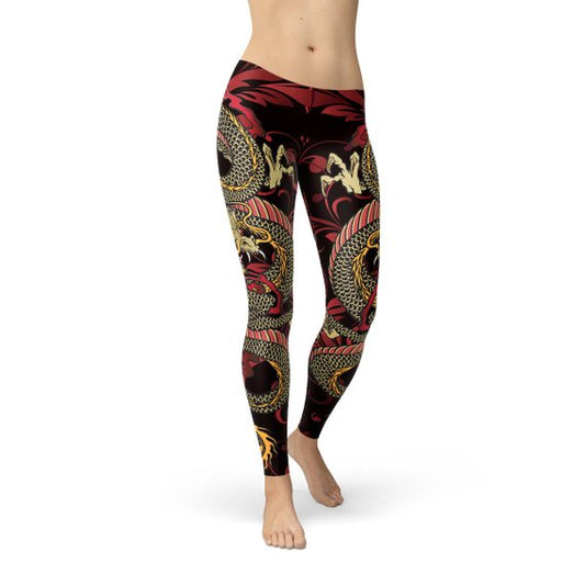 Leggings de dragón para mujer