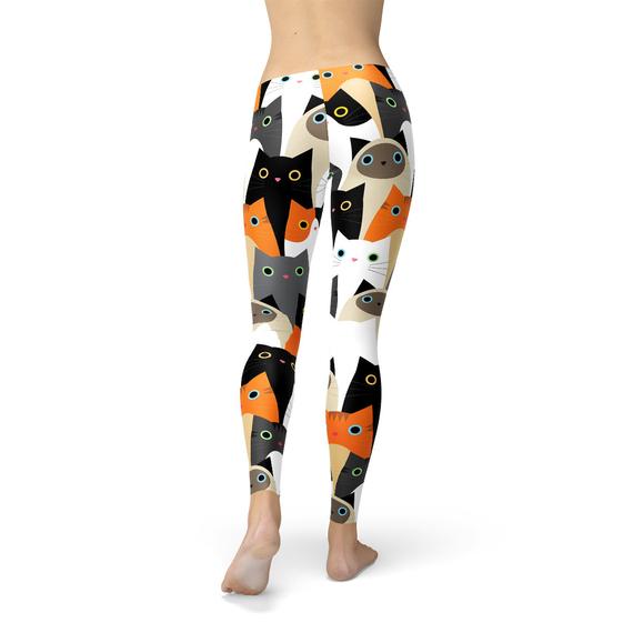 Leggings de mujer con estampado de gatos por todas partes