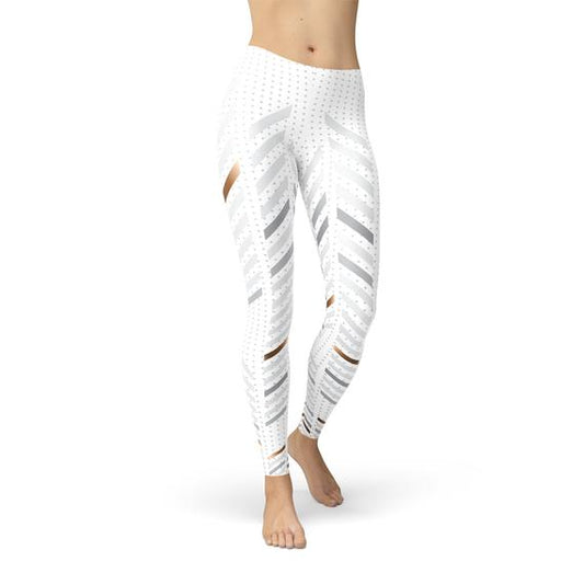 Leggings de rayas blancas para mujer