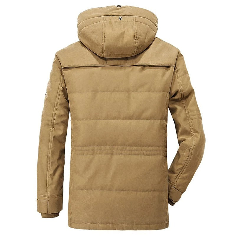 Parka de invierno con capucha y forro polar interior para hombre