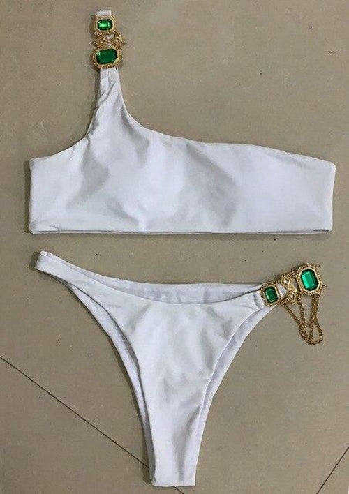 Bikini de lujo con diamantes de imitación y joyas para mujer