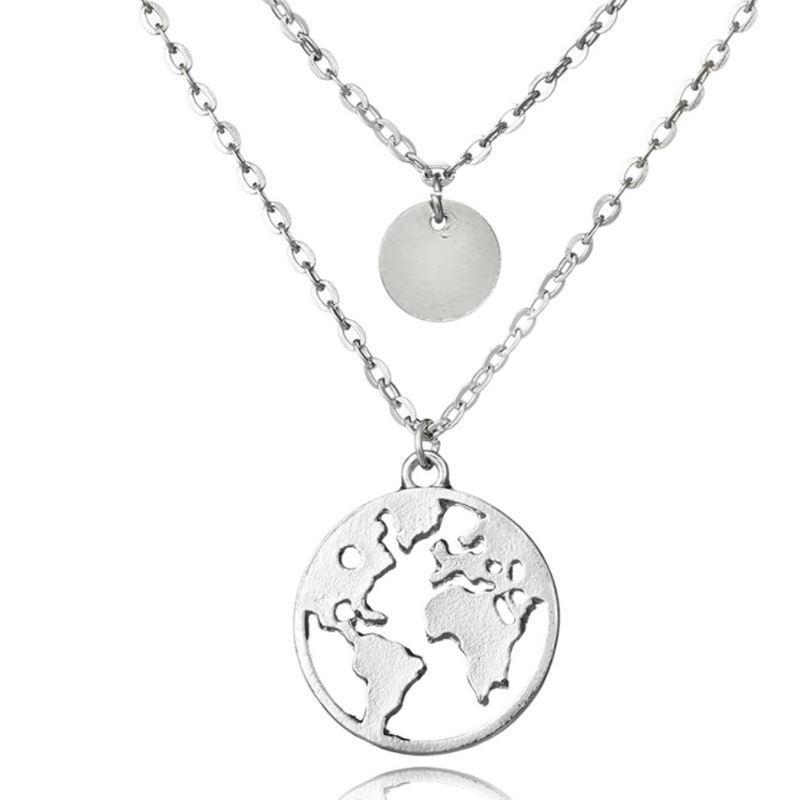 Collar con mapa del mundo